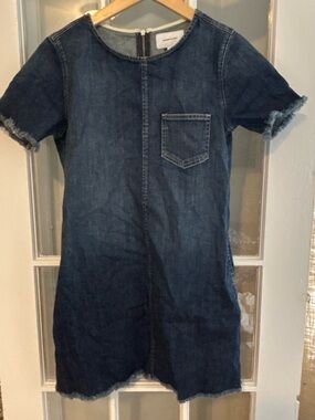 Denim Short-Sleeve Dress - Current/Elliot